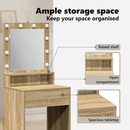 Dressing Table Sonoma Oak 50 x 41 x 135 cm Engineered Wood