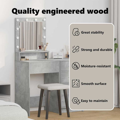 Dressing Table Concrete Grey 50 x 41 x 135 cm Engineered Wood