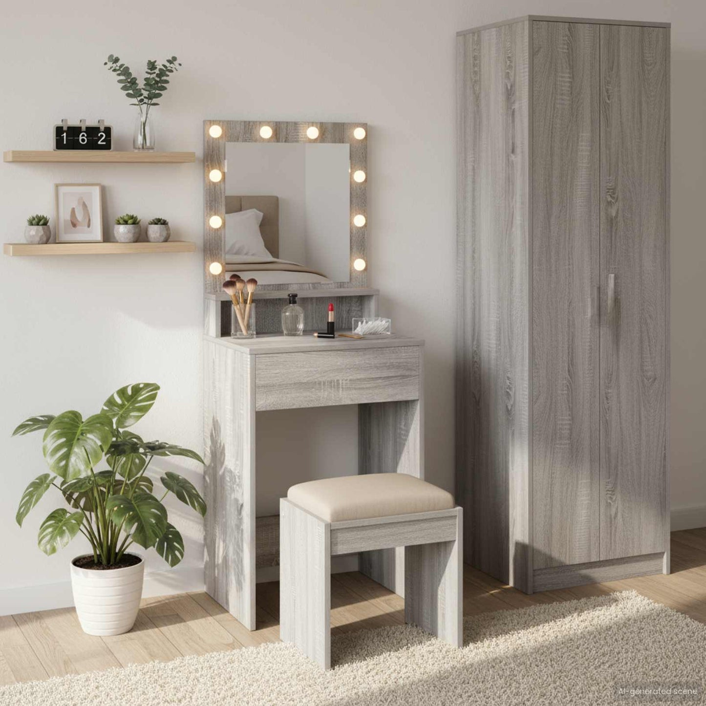 Dressing Table Grey Sonoma 50 x 41 x 135 cm Engineered Wood