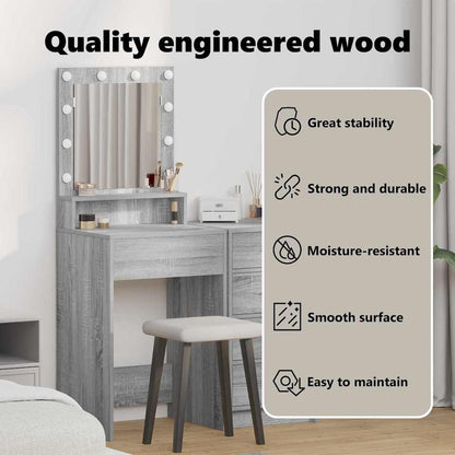 Dressing Table Grey Sonoma 50 x 41 x 135 cm Engineered Wood