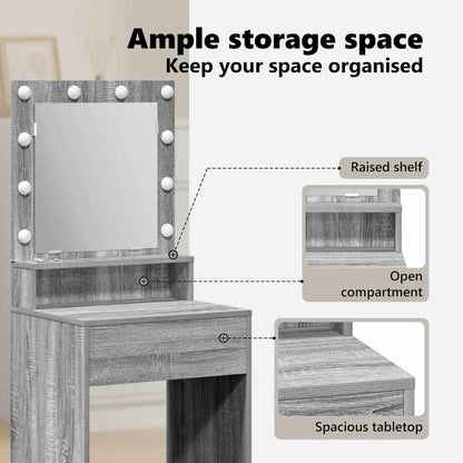 Dressing Table Grey Sonoma 50 x 41 x 135 cm Engineered Wood