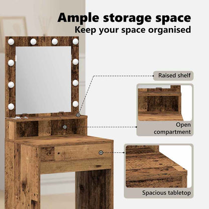 Dressing Table Old Wood 50 x 41 x 135 cm Engineered Wood
