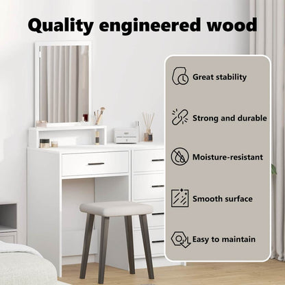 Dressing Table White 50 x 41 x 140 cm Engineered Wood