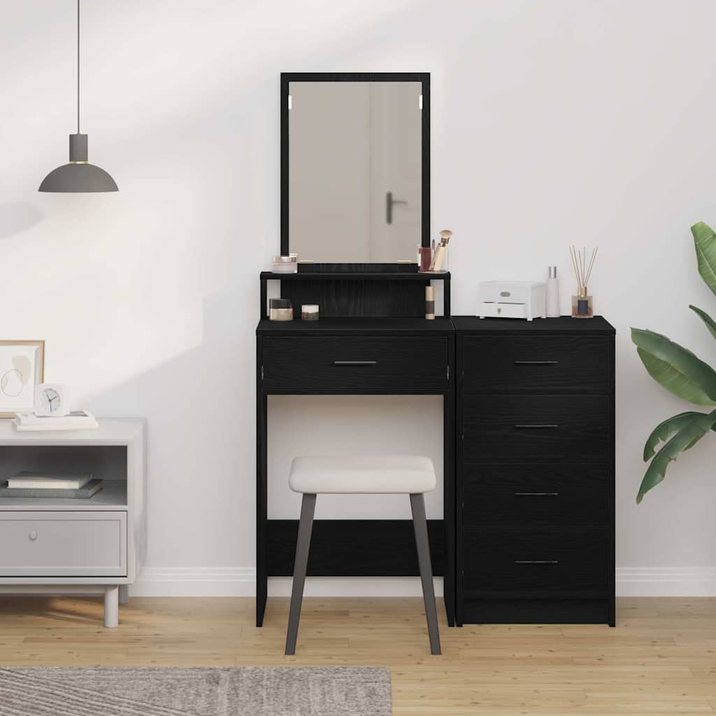 Dressing Table Black Oak 50 x 41 x 140 cm Engineered Wood