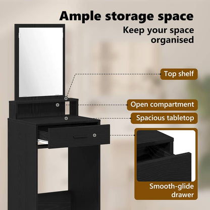 Dressing Table Black Oak 50 x 41 x 140 cm Engineered Wood