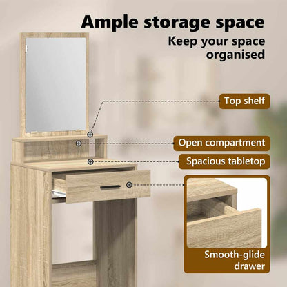 Dressing Table Sonoma Oak 50 x 41 x 140 cm Engineered Wood
