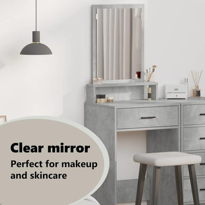 Dressing Table Concrete Grey 50 x 41 x 140 cm Engineered Wood