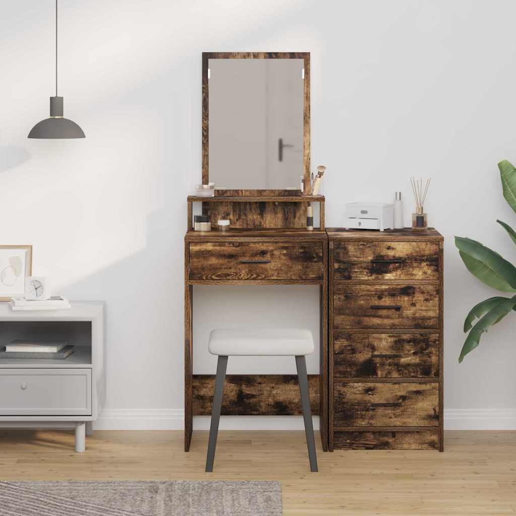 Dressing Table Smoked Oak 50 x 41 x 140 cm Engineered Wood