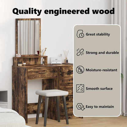 Dressing Table Smoked Oak 50 x 41 x 140 cm Engineered Wood
