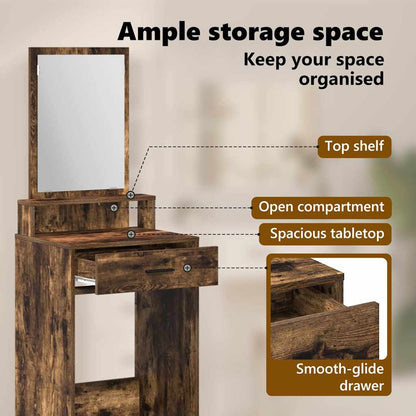 Dressing Table Smoked Oak 50 x 41 x 140 cm Engineered Wood