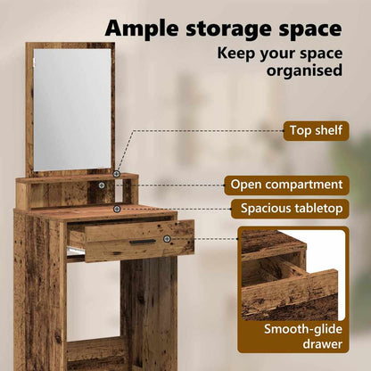 Dressing Table Old Wood 50 x 41 x 140 cm Engineered Wood