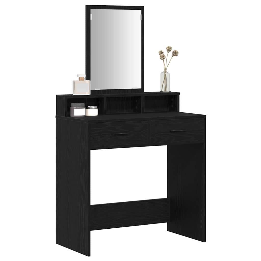 Dressing Table Black Oak 79 x 41 x 140 cm Engineered Wood