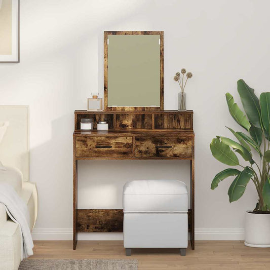 Dressing Table Smoked Oak 79 x 41 x 140 cm Engineered Wood