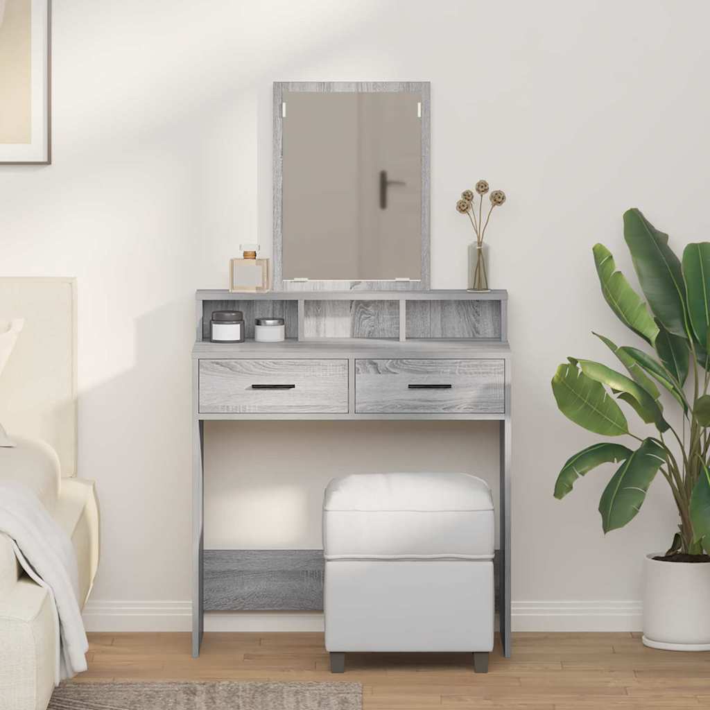 Dressing Table Grey Sonoma 79 x 41 x 140 cm Engineered Wood