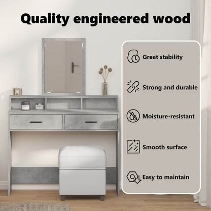 Dressing Table Concrete Grey 100 x 41 x 140 cm Engineered Wood
