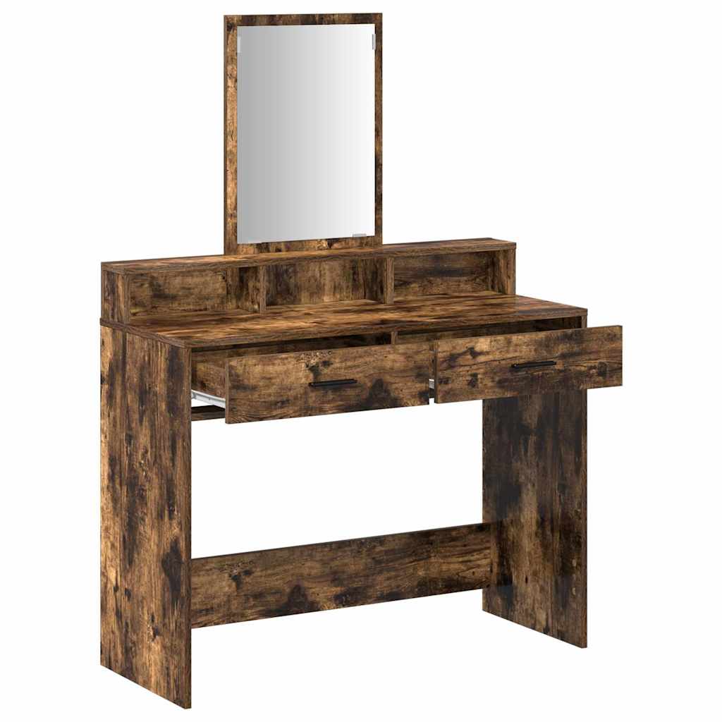 Dressing Table Smoked Oak 100 x 41 x 140 cm Engineered Wood