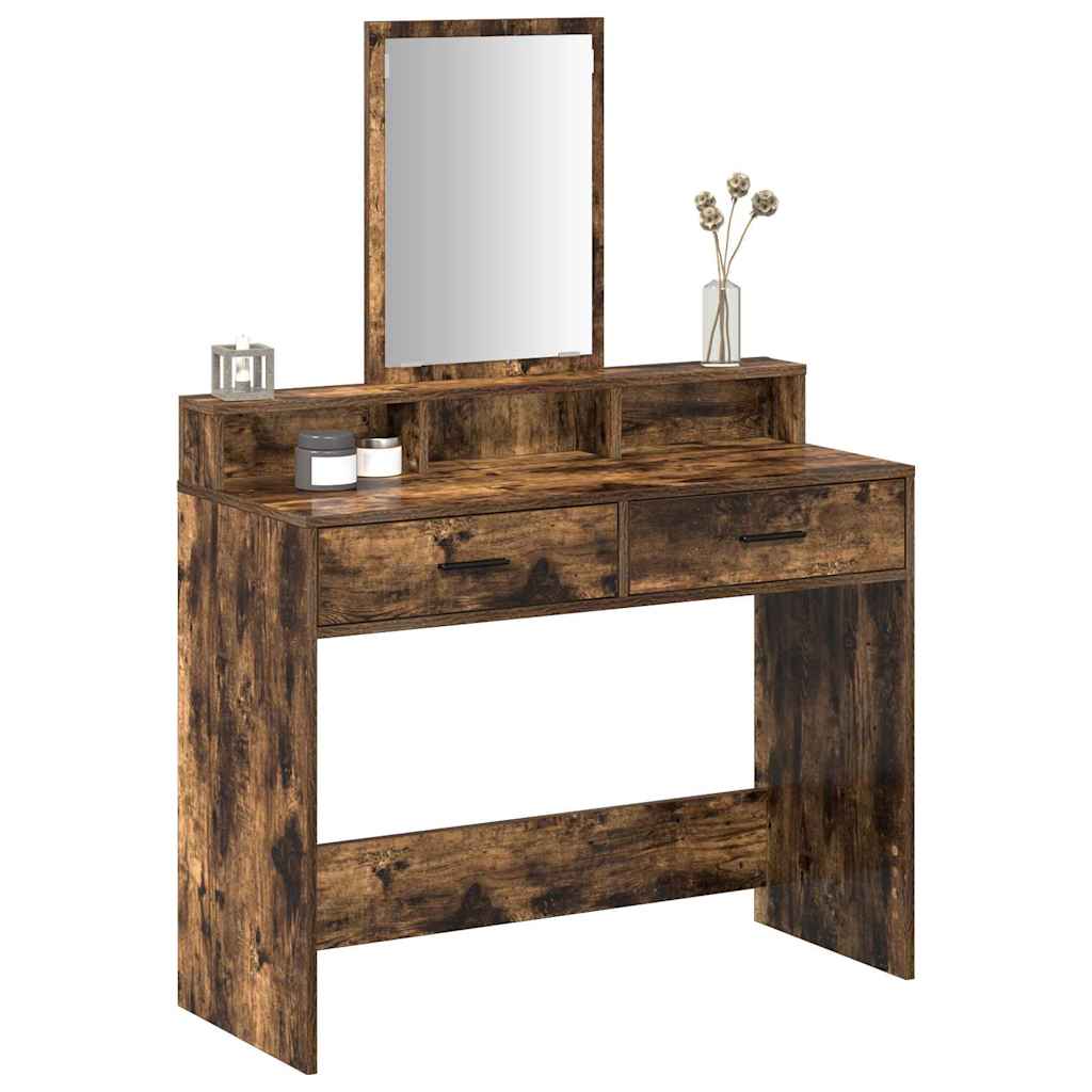 Dressing Table Smoked Oak 100 x 41 x 140 cm Engineered Wood