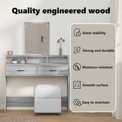 Dressing Table Grey Sonoma 100 x 41 x 140 cm Engineered Wood