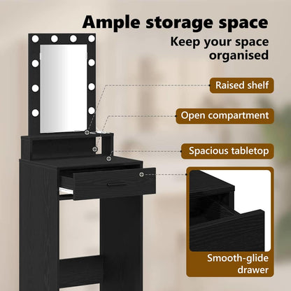 Dressing Table Black 50 x 41 x 140 cm Engineered Wood