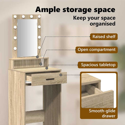 Dressing Table Brown 50 x 41 x 140 cm Engineered Wood