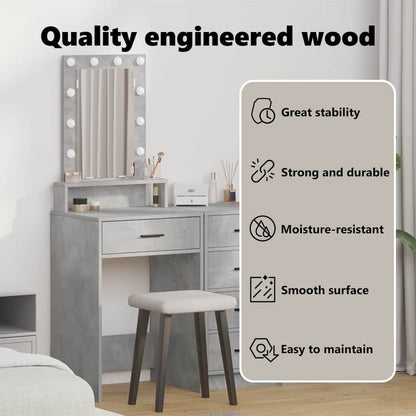 Dressing Table Grey 50 x 41 x 140 cm Engineered Wood