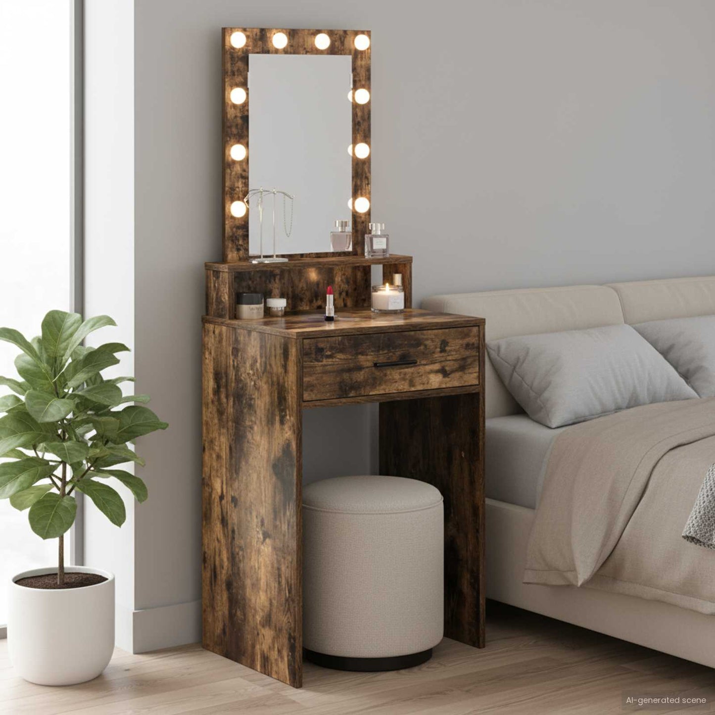 Dressing Table Brown 50 x 41 x 140 cm Engineered Wood