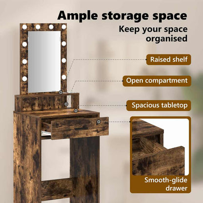 Dressing Table Brown 50 x 41 x 140 cm Engineered Wood