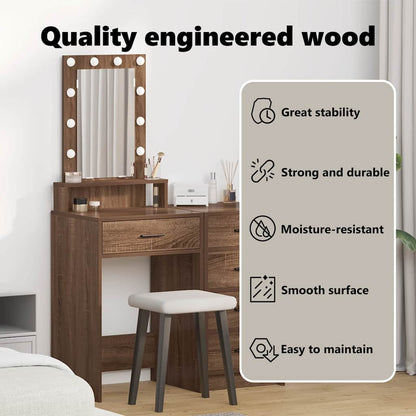 Dressing Table Brown 50 x 41 x 140 cm Engineered Wood