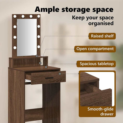 Dressing Table Brown 50 x 41 x 140 cm Engineered Wood