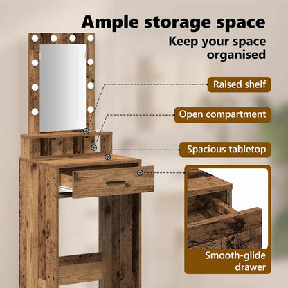 Dressing Table Brown 50 x 41 x 140 cm Engineered Wood
