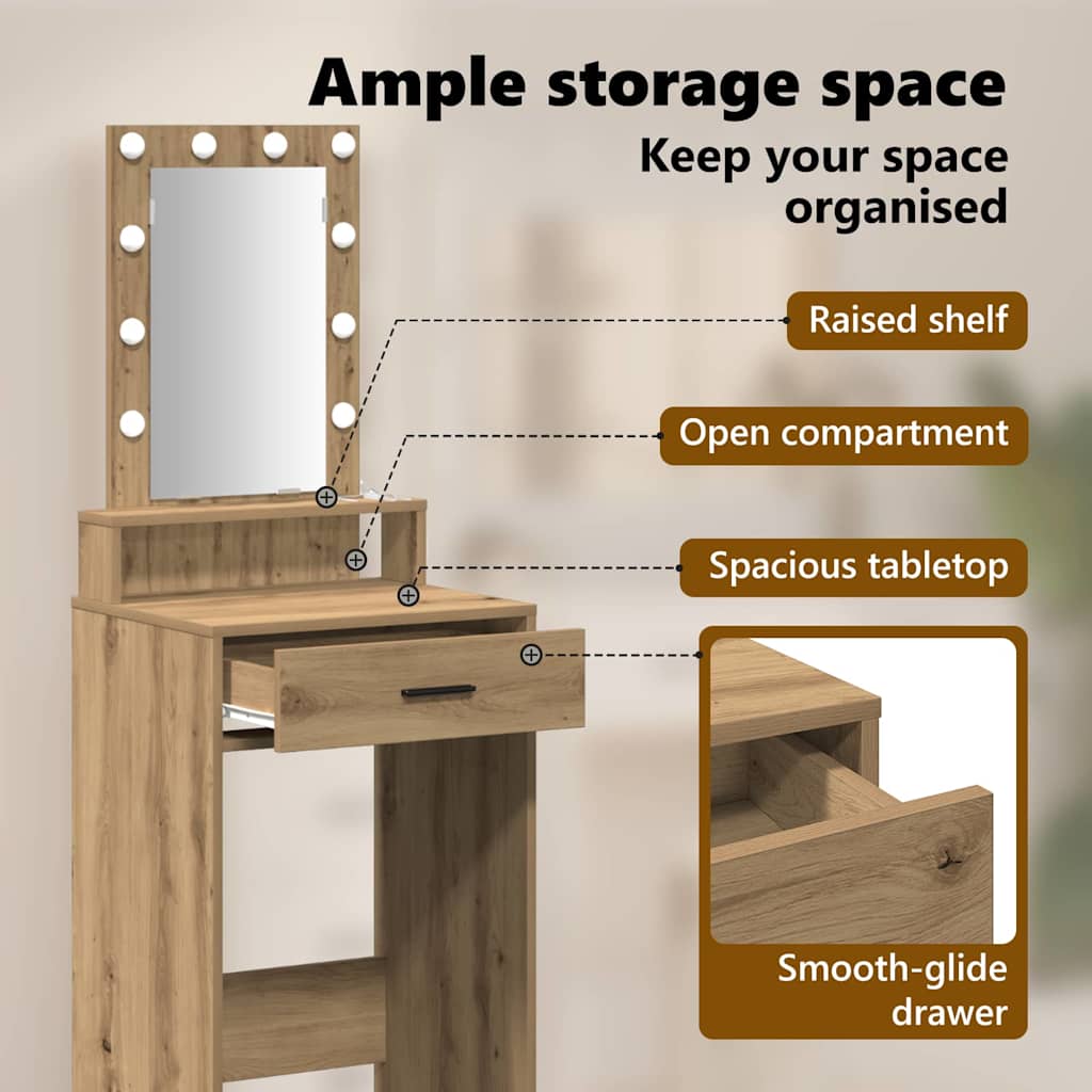 Dressing Table Brown 50 x 41 x 140 cm Engineered Wood