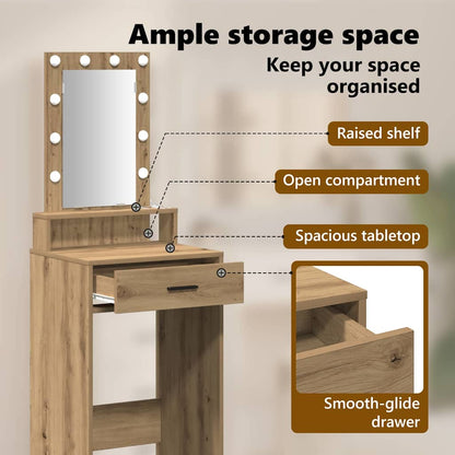 Dressing Table Brown 50 x 41 x 140 cm Engineered Wood