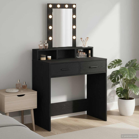 Dressing Table Black 79 x 41 x 140 cm Engineered Wood