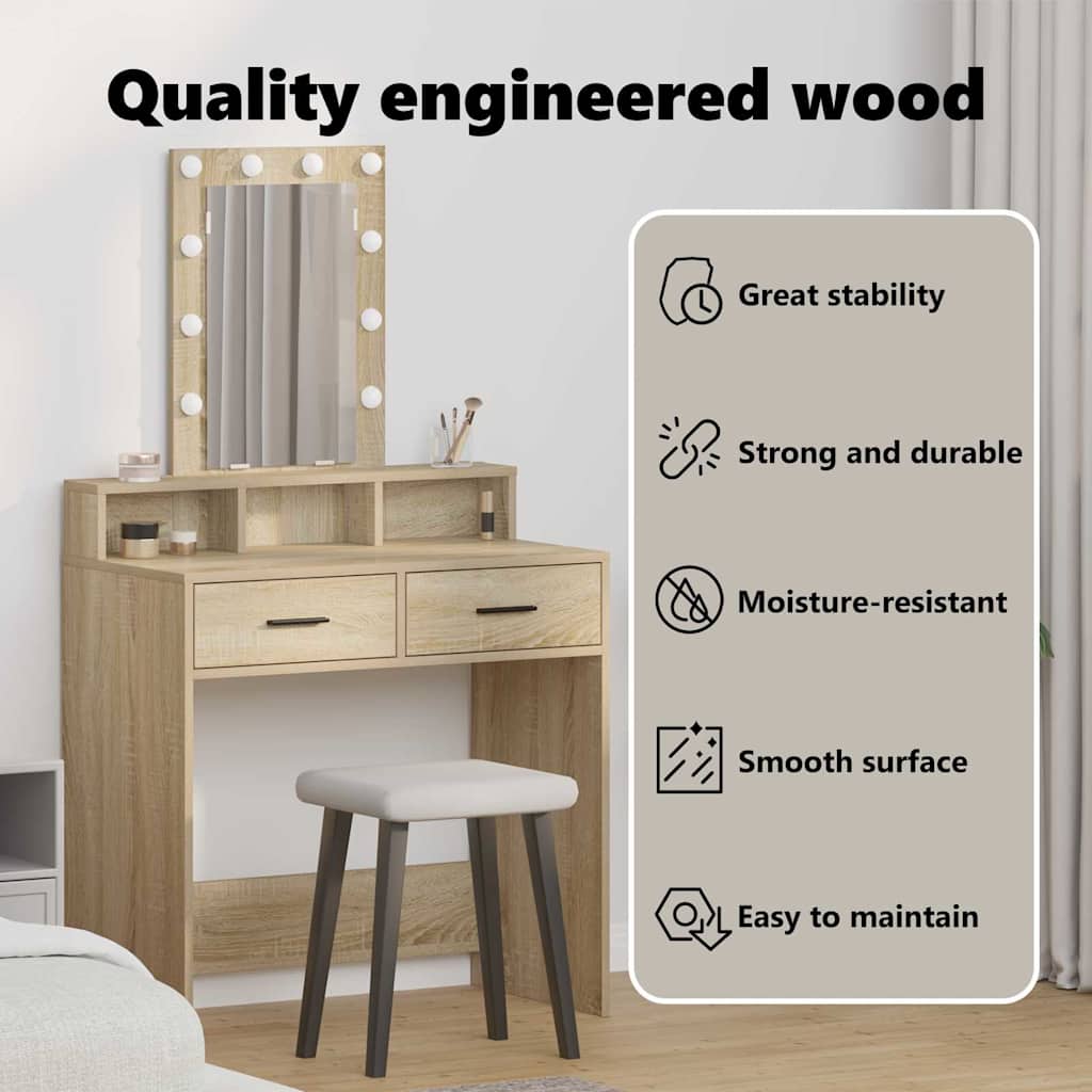 Dressing Table Brown 79 x 41 x 140 cm Engineered Wood