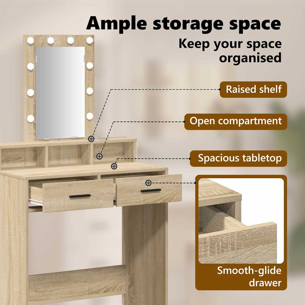 Dressing Table Brown 79 x 41 x 140 cm Engineered Wood