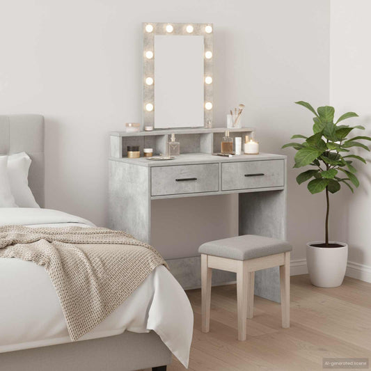 Dressing Table Grey 79 x 41 x 140 cm Engineered Wood