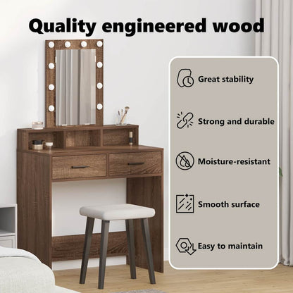 Dressing Table Brown 79 x 41 x 140 cm Engineered wood