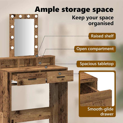 Dressing Table Brown 79 x 41 x 140 cm Engineered wood