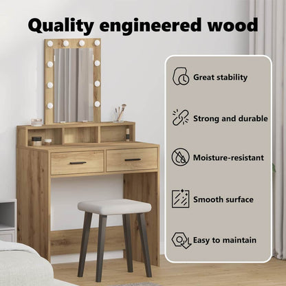 Dressing Table Brown 79 x 41 x 140 cm Engineered Wood
