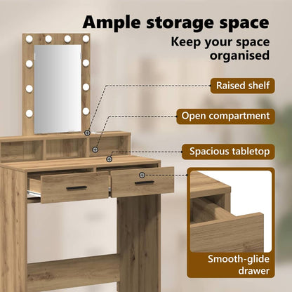 Dressing Table Brown 79 x 41 x 140 cm Engineered Wood
