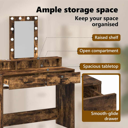Dressing Table Brown 100 x 41 x 140 cm Engineered Wood