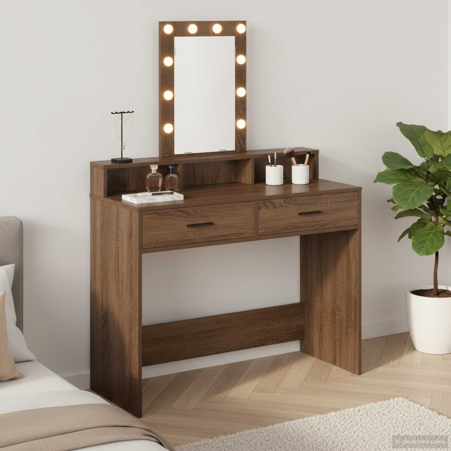 Dressing Table Brown 100 x 41 x 140 cm Engineered Wood