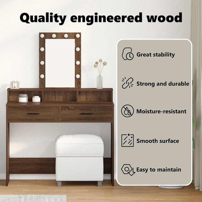 Dressing Table Brown 100 x 41 x 140 cm Engineered Wood