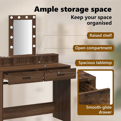 Dressing Table Brown 100 x 41 x 140 cm Engineered Wood