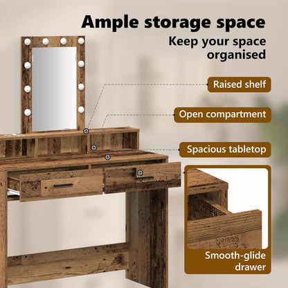 Dressing Table Brown 100 x 41 x 140 cm Engineered Wood