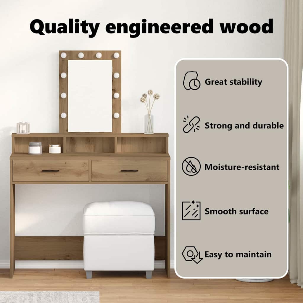 Dressing Table Brown 100 x 41 x 140 cm Engineered Wood