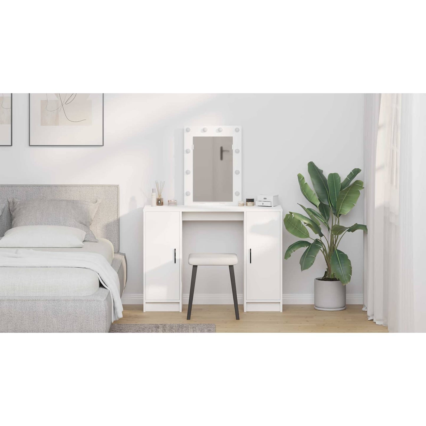 Dressing Table White 102 x 33 x 135 cm Engineered Wood
