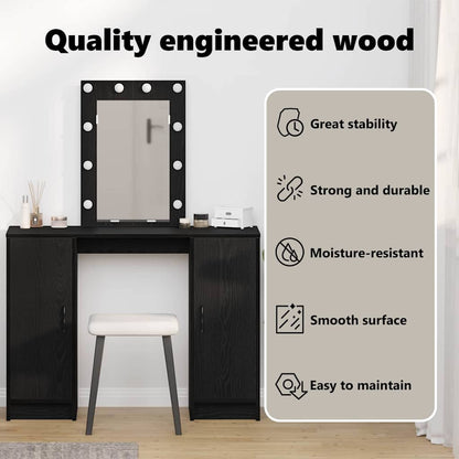 Dressing Table Black 102 x 33 x 135 cm Engineered Wood