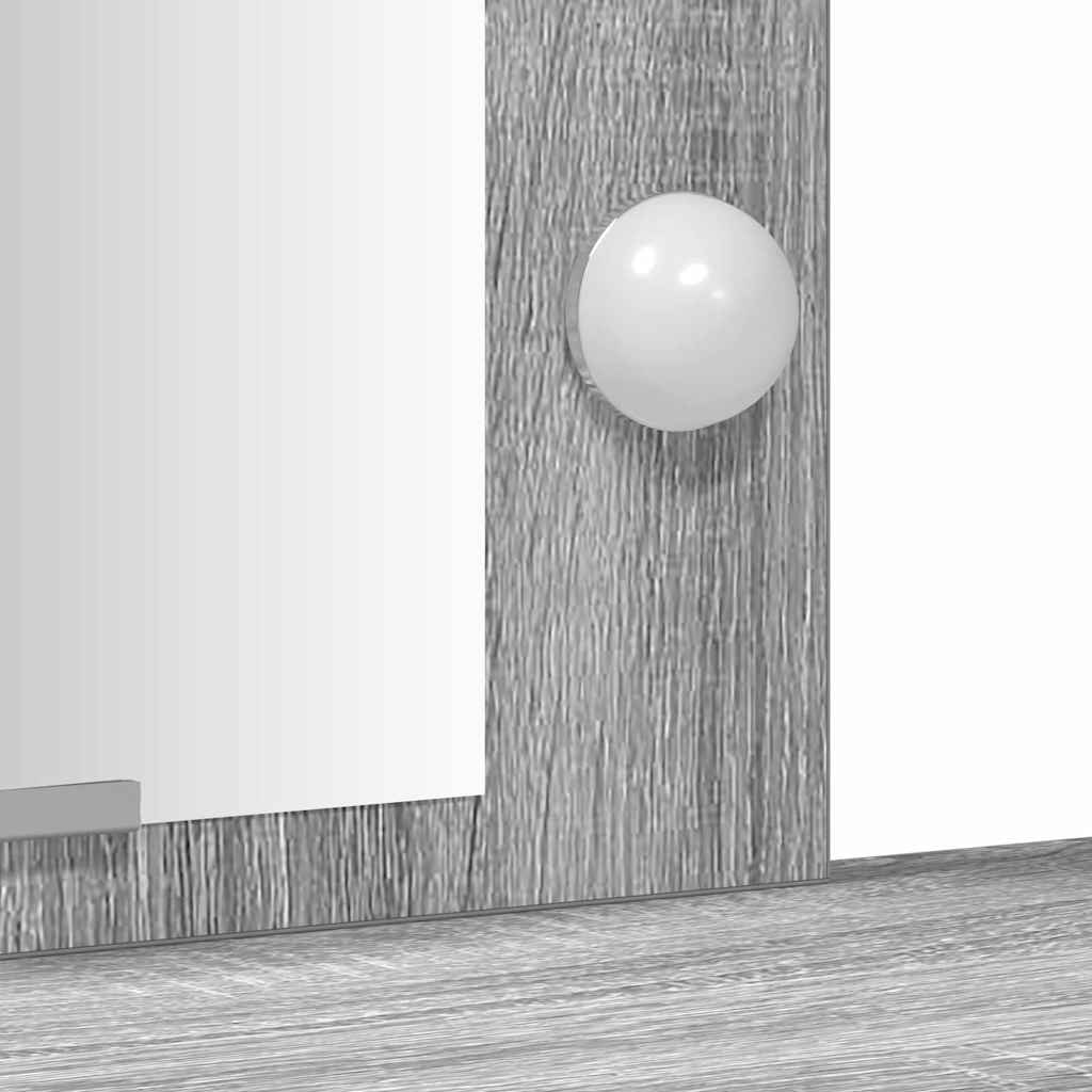 Dressing Table with Door Grey 102 x 33 x 135 cm Engineered Wood