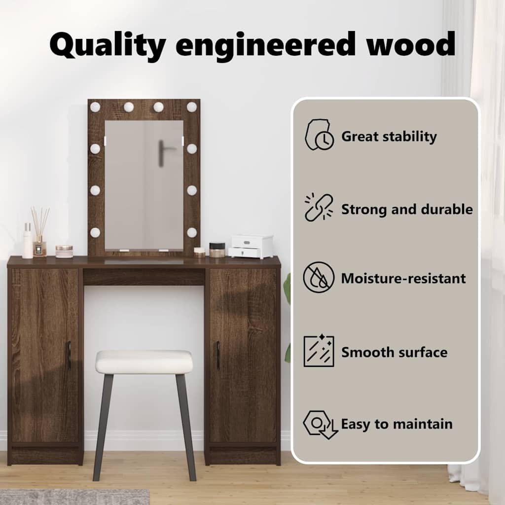 Dressing Table Brown 102 x 33 x 135 cm Engineered Wood